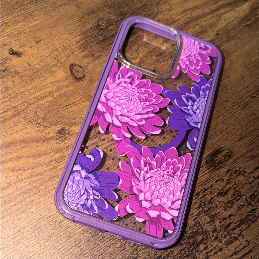 OtterBox Purple Pink Floral Clear Phone Case